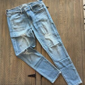 American Eagle Outfitters Light Blue Distressed Jeggings